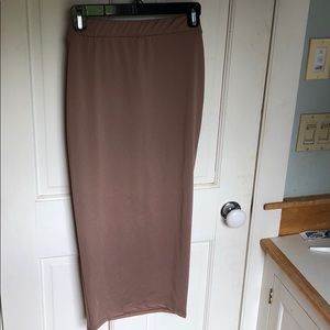 Fashion nova nude maxi skirt